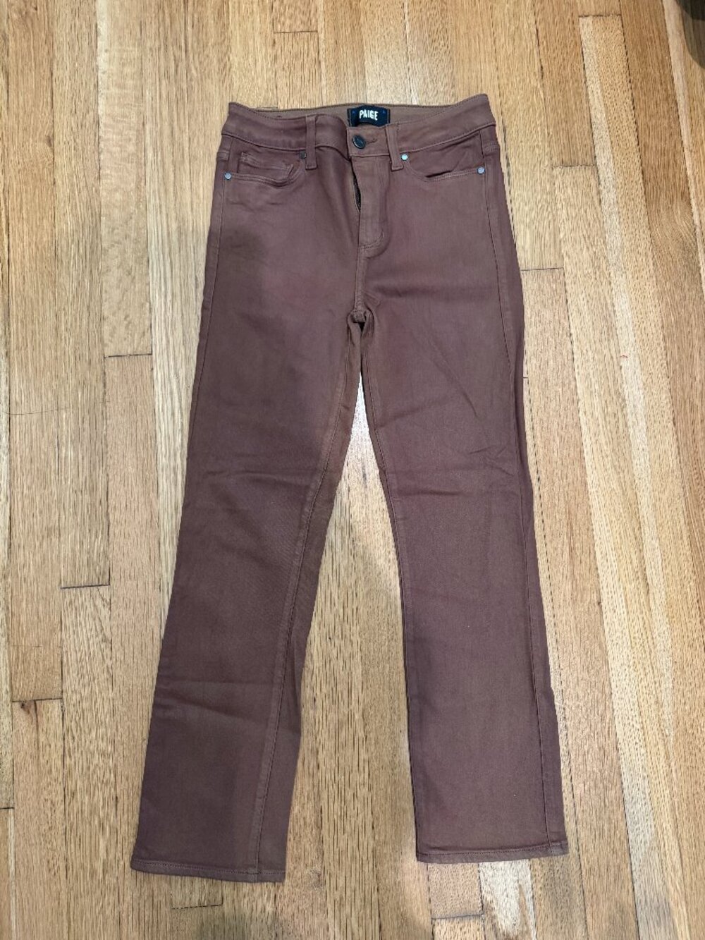 PAIGE Coated Skinny Jeans | Autumn Brown | Size 26
